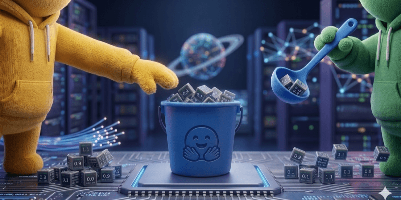 TRL에서 Hub Bucket으로 1조 매개변수 전송: 델타 가중치 동기화