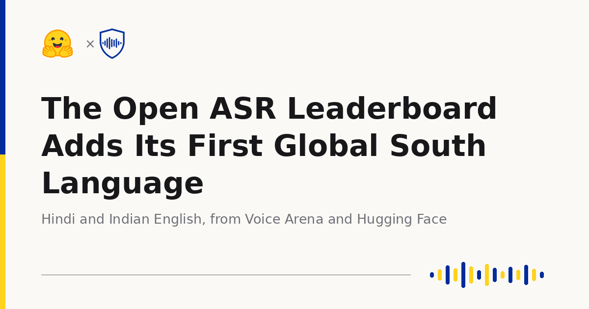 Open ASR Leaderboard에 최초의 글로벌 사우스 언어가 추가되다